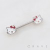 KITTY CAT RIBBON 316L SURGICAL STEEL NIPPLE RING